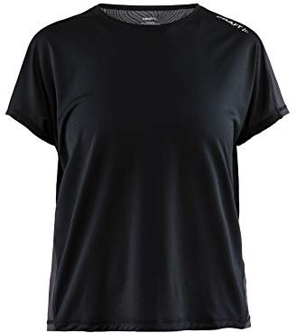 Craft Eaze Ss Ringer T-Shirt für Damen, Schwarz/Wappen, Größe M, Schwarz, M