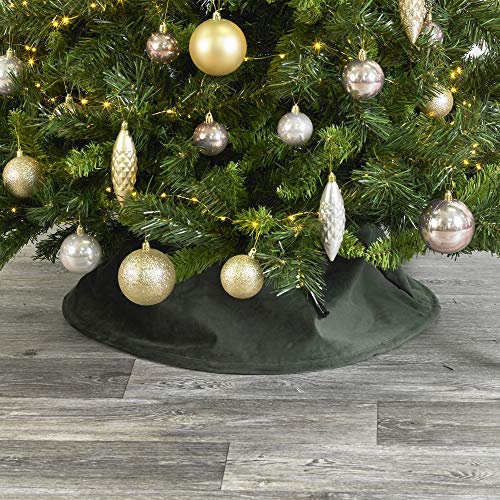 URBNLIVING Base para árbol de Navidad, aterciopelada, decoración para el hogar, verde