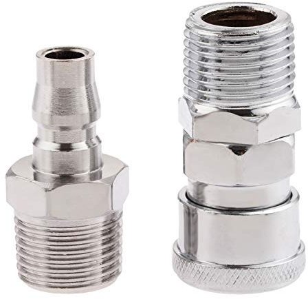 2Pcs Air Compressor 1/2 BSP Air Line Fittings Hose Pipe Couplings Connector Kit Quick Release Coupler Connector with Male Female Thread