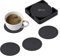 Posavasos Negros Posavasos de Vidrio 6 Posavasos de Silicona Posavasos de Vidrio Negro para Bebidas, Tazas, Bar, Posavasos de Vidrio