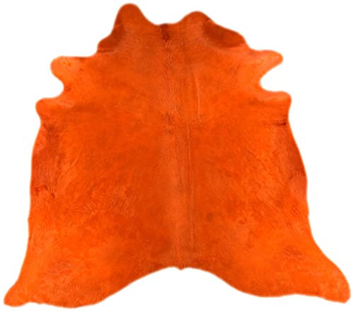 generisch KUHFELL STIERFELL ORANGE GEFÄRBT CA. 210 x 190 cm Fell Teppich VON KUHFELLE ONLINE