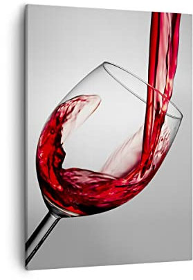 Moderne Impression sur Toile Boisson verre vin Image Tableau Decoration Murale 50x70cm Deco Cadre Salon Chambre Cuisine Vertical Petit Tableaux Decoratifs Muraux Art Wall Decor Design PA50x70-2258