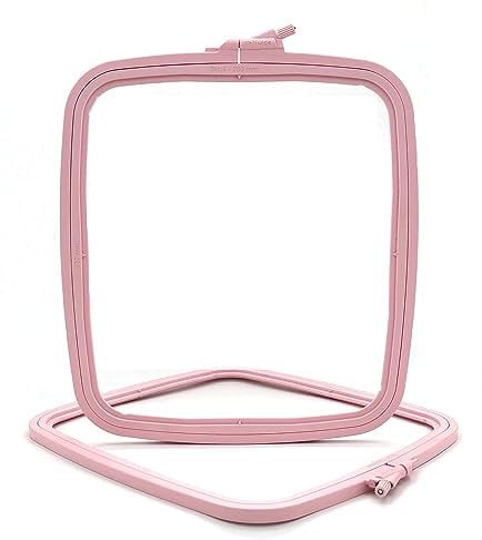 Nurge Quadratischer Stickrahmen, Kreuzstichrahmen, Stanznadelrahmen, Bastelarbeiten, Nähen, ABS-Kunststoff, Rosa, groß (Nr. 4)