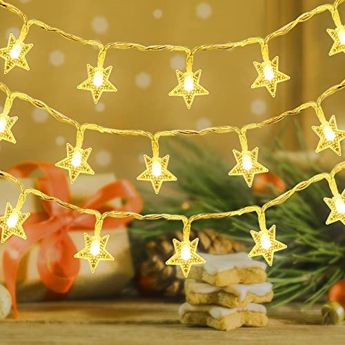 luci da fata stella, 2 modalità luci a batteria 6M 40LED alimentate a batteria, luce scintillante impermeabile per feste di compleanno di matrimoni di Natale per interni ed esterni