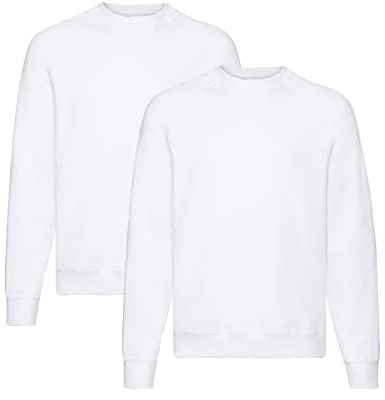 Fruit of the Loom Men's Ss024m Sweatshirt Matte 2 x White + 1 Notepad HL-Acquist, XL, 2 x white + 1 notepad Hl-acquist, XL