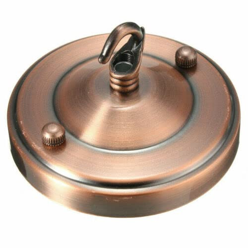 LEDSone Vintage Single Out 2 Stück Kupfer Deckenrosette Hakenplatte für Leuchte Kronleuchter, 108 mm Metall Antik Front Fitting Deckenplatte mit Zubehör für Decken- und Wandlampe, UK Lager