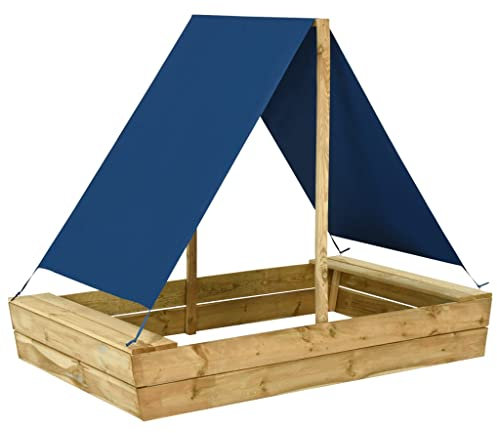 ECLAY Toys & Games Outdoor Spielgeräte Sandkasten Sandkasten mit Dach 160x100x133 cm imprägniert Kiefernholz