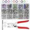 Snap Button Fastener kit, 200 Sets 9.5mm Metal Snaps Buttons with Fastener Pliers Press Tool Kit, Press Studs Snap Fasteners No Sewing, Five Claw Buckle Tool Set for Sewing and DIY Crafting,10 Colors