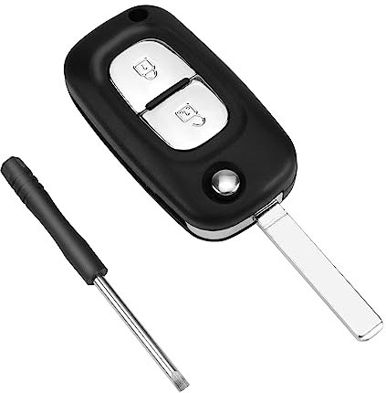 ZIGefofo 2 Tasten Schlüssel Gehäuse Kompatibel mit Renault Kangoo Clio Twingo Wind Master Modus Trafic Auto Schlüsselgehäuse Ersatz Autoschlüssel Fernbedienung Klappschlüssel Ersatzschlüssel