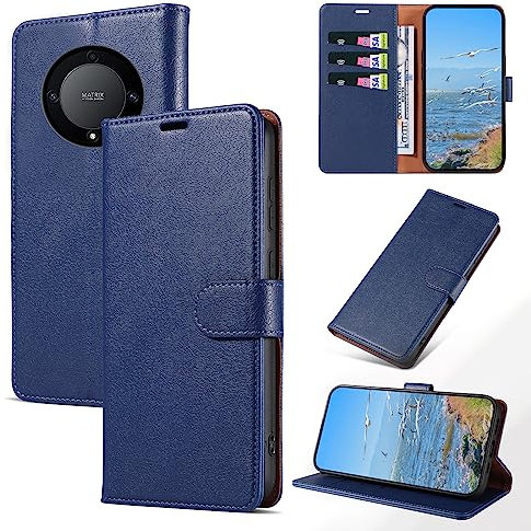 KKEIKO Coque pour Honor Magic 5 Lite 5G / Honor X9A, Antichoc Magnetique Étui à Rabat avec Porte Cartes, Portefeuille Housse en Cuir PU pour Honor Magic 5 Lite 5G / Honor X9A, Bleu