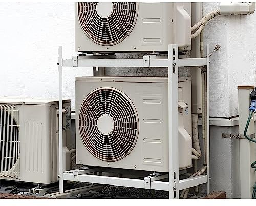BPILOT Doppelschichtige Bodenmontagehalterung for 9000 BTU-45000 BTU Mini-Split-Klimaanlage, Anti-Vibration Ac Bodenmontagehalterung for Außengerät Einstellbare Größen (Color : Weiss, Size : 80x40x1