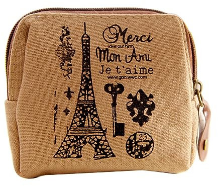 VALICLUD Retro Canvas Münzgeldbörse Mit Reißverschluss Kleiner Handtaschen Organizer Für Kosmetik Schlüssel Und Karten Geschenkidee Für Damen Und Mädchen