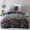 Freyamy Jungen Bettwäsche Weltraum 135x200cm Grau Weltall Sternenhimmel Kinderbettwäsche Weiche Kinder Babybettwäsche Bettbezug mit Reißverschluss und Kissenbezug 80x80cm