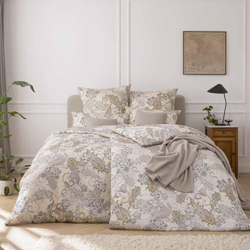 ESTELLA Bettwäsche Charlotte Satin de Luxe (100% Baumwolle) (1 x 40x80 + 1 x 80x80 + 1 x 155x220 cm, Creme 215)