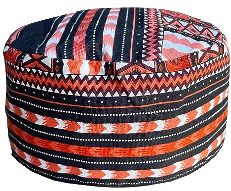 DA'IKI African Dashiki Kufi Hut Afrika Kente Muster Kofi Hut Afrikan Cap, Schwarzer Ziegel, M