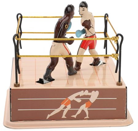 Tisch-Boxspielzeug, Vintage-Stil, Uhrwerk, Boxring, Blechspielzeug für Zuhause, Büro, Dekorative Sammlung, Geschenke