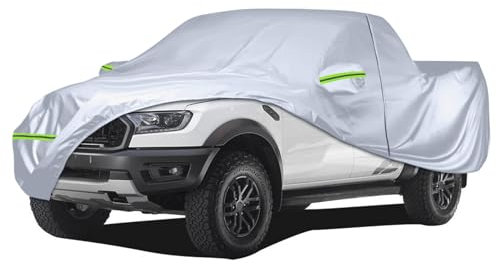 Auto Abdeckplane Vollgarage Kompatibel mit Ford Ranger, Toyota Hilux, Nissan Navara, VW Amarok, Benz X-Class, FIAT Fullback, Double Cab Pickup Autoabdeckung Staubdicht Wasserdicht Outdoor