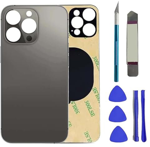 13 Pro Max Back Glass Replacement for iPhone 13 Pro Max Rear Back Glass with Pre-Installed Adhesive and Tools(Space Black)