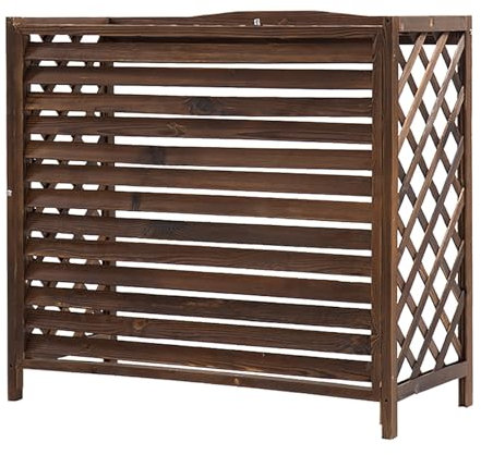 Solid Wood Air Conditioner Fence Screen,Durable and beautiful，Radiator Cover For Home,Easy installation，Breathable and avoid exposure to the sun，Suitable for garden, balcony, courtyard, wall(L96*W40*H