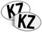 Finest Folia Länderkennzeichen Aufkleber 2er Set nach DIN Norm 17,5x11,5cm Kennzeichen Sticker für Auto LKW Wohnmobil wetterfest selbstklebend R226 (17 Kasachstan, Aufkleber)