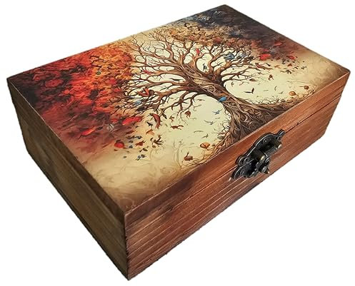 RK Collections Wooden Tree of Life Jewelry Trinket Keepsake Box. Decorative Case/Holder. (6.5 Tree of Life)