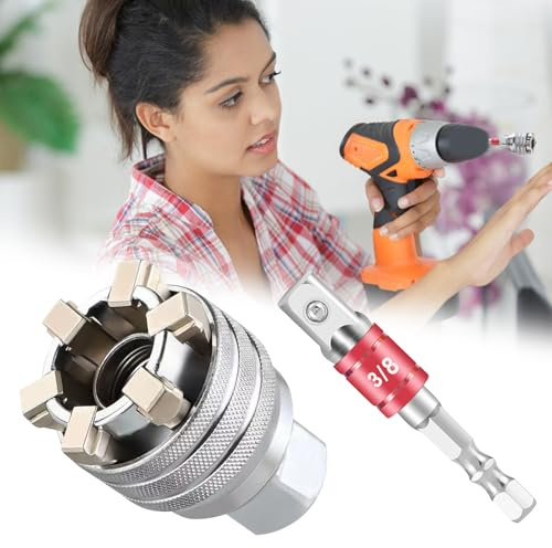 Multifunktions Universal Super Steckschlüssel, Einstellbares Standard 10–19 mm Universal Steckschlüsselhülsenwerkzeug, Metrisch 3/8-3/4'' Ratsche Ratschenschlüssel für Männer Werkzeuge Geschenke