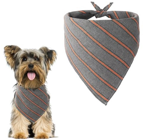 Aomig Bandana Hund Kopftücher Hunde Dreiecks Mode Halstuch Hundehalstuch klassisches Plaid Dreieckstuch Waschbare Hundehalstücher Geburtstag Hund für Kleine Mittel Große Hunde Katzen 50x50x70cm(Asche)