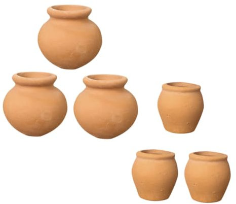 NULYLU 6 Pièces Lot de Petits Pots en Terre Cuite pour Plantes Grasses Pots De Pépinière pour Cactus Et Fleurs Mini Jardinières pour Balcon Ou Intérieur