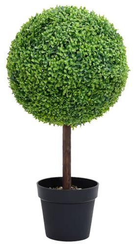 Sufrk Künstliche Buchsbaum in Kugelform mit grünem Topf, 50 cm, künstliche Bäume, natürliche Stämme, hergestellt aus den besten Materialien, ideal für die Dekoration zu Hause, Kunstpflanze