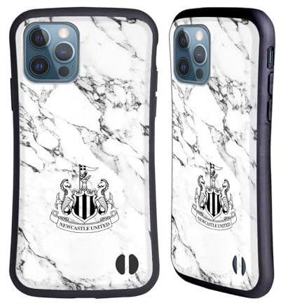 Head Case Designs Offizielle Newcastle United Football Club Weißer Marmor Wappen Hybride Handyhülle Hülle Huelle kompatibel mit Apple iPhone 12 / iPhone 12 Pro