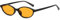 LOJUDI Retro Sonnenbrille Damen Oval - Cateye Vantage Herren Ovale Kleiner Brille für Frauen UV Schutz-Schwarz/Orange