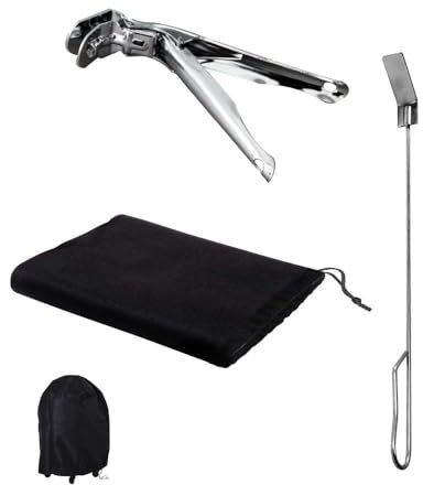 Cecotec Juego de Utensilios para Barbacoa de Acero Inoxidable DragonPack 6600 S. Accesorios Versátiles con Pinzas de Agarre Firme, Cubierta Resistente y Atizador para Fuego Uniforme y Duradero