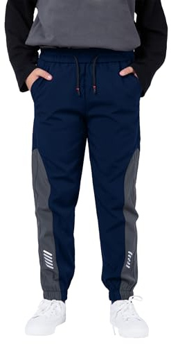 SERENYOU Boys Waterproof Trousers Softshell Trekking Pants Kids Outdoor Joggers 9-10 Years Navy, Size 150