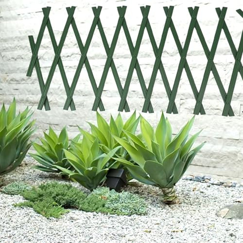 CWOQOCW Treillis en plastique PVC extensible pour clôture de jardin grimpante - Barrière décorative pour plantes grimpantes - Cloison de séparation (2 pièces)
