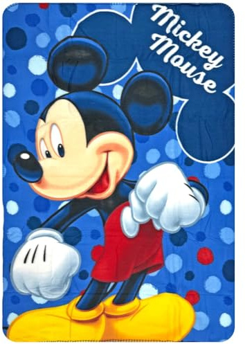 CARTOON Decke für Kinder, Disney Micky Maus, 100 x 140 cm, weiche Decke aus Fleece, 100 % Polyester, 220 g/m², warm und leicht, ideal für Kinderzimmer oder Sofa