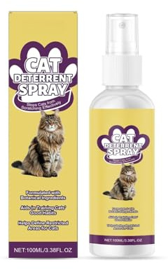 Katzenabwehrspray für Katzen, Katzenspray Fernhaltespray zum Katzen für Innen und Außen, Anti Katzen Spray, Natürlichen Wirkstoffen, Schützen von Möbeln, Böden, Sofas, Teppichen-100ml (1)