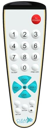 Clean Remote CR3BCB-H for Multi-Bed and Multi-Code TVs -Healthcare