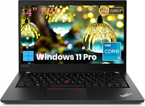 Lenovo ThinkPad T490 Ordinateur Portable, 14 Ordinateur Portable d'entreprise, Intel Core i5-8265u, 16 Go de RAM, 256 Go de SSD, Type-C, HDMI, Clavier QWERTY, Windows 11 Pro (Rénové)