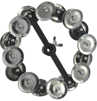 LVYXON Cymbales de batterie Hihat Tambourin Premium avec cloches en acier Libérez votre batterie Solo