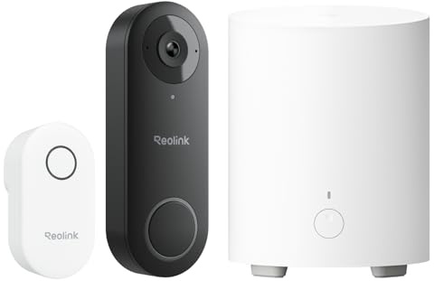 Reolink Bundle Sicurezza con Videocitofono Wi-Fi 5MP con Chime (Video Doorbell Wi-Fi) + Home Hub Mini, Centro di Sicurezza All-in-One con Archiviazione Locale e Crittografia AES-128