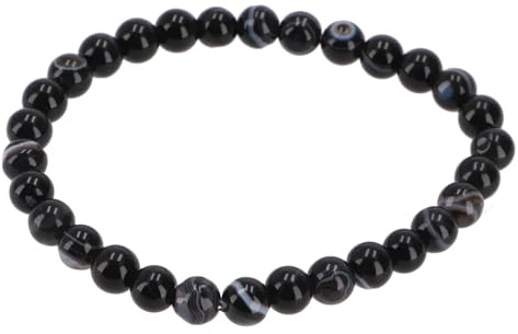 GURU SHOP Mala Armband, Handmala, buddhistischer Schmuck, 6 mm | Unisex, natürliche Perlen, elastisches Band, spirituelle Energie, stilvolles Accessoire