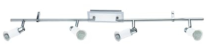 EGLO LED Deckenlampe Eridan, Deckenstrahler, Stahl in chrom, weiss glänzend, GU10 Fassung