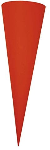 Rayher 7134118 Schultüte, aus Pappe zum Basteln und Selbstgestalten, Rohling ohne Verschluss für Zuckertüte, rund, rot, 70 cm