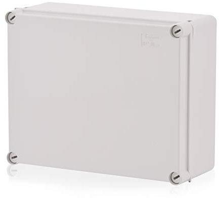 Aufputz Installationsgehäuse, Abzweigkasten Kunststoffgehäuse mit Scharnierschraube | 240x190x90mm | IP65 | Verteilerkasten Leergehäuse Industriegehäuse, Abzweigdose, Schaltschrank
