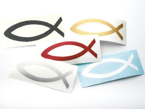 °* Auto-Aufkleber Fisch Ichthys 9cm, wetterfest und lichtbeständig (gold)