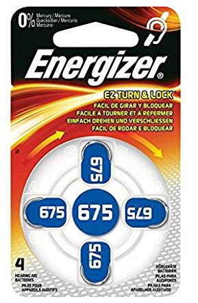 Energizer – Lote de 6 juegos de 4 pilas para audífonos zinc air Turn & Lock N ° 675