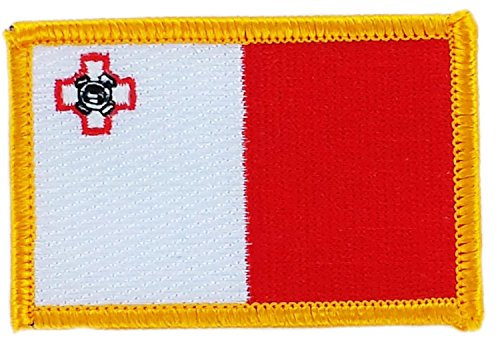 Aufnäher, bestickt, Flagge Malteser, zum Aufbügeln, Wappen