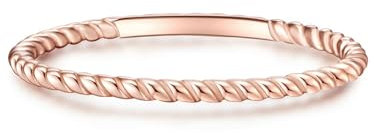 GLANZSTÜCKE MÜNCHEN Damen-Ring Sterling Silber rosévergoldet - Steckring gedreht Silberring Roségold Vorsteckring Silber 925