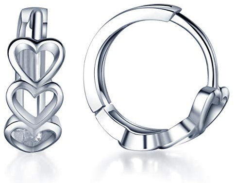 Unendlich U Elegant Hohle Herzen 925 Sterling Silber Damen Creolen Ohrringe Ohrstecker Ohrschmuck