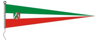 Everflag Langwimpel: Nordrhein-Westfalen + Wappen (NRW) 150cm